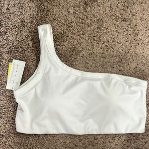 All in Motion White One-Shoulder Bra
